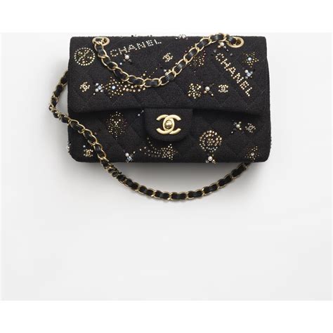 chanel black caviar leather bag|Small classic handbag, Grained calfskin & gold.